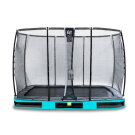 Trampoline enterré EXIT Elegant Premium de 214x366cm avec filet de sécurité Deluxe - bleu