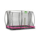 Trampoline enterré EXIT Silhouette 214x305cm avec filet de sécurité - rose