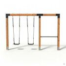 EXIT Linea Robust 110 Balançoire double en bois avec barre fixe