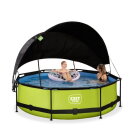 Piscine EXIT Lime ø300x76cm avec pompe filtrante et voile d'ombrage - vert