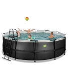 Piscine EXIT Black Leather ø450x122cm avec pompe filtrante - noir