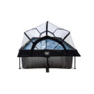Piscine EXIT Black Wood 220x150x65cm avec pompe filtrante et dôme - noir