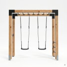 EXIT Linea Robust 110 Barre de singe en bois avec balançoire double