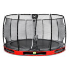 Trampoline enterré EXIT Elegant Premium ø427cm avec filet de sécurité Deluxe - rouge