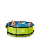 Piscine EXIT Lime &oslash;244x76cm avec pompe filtrante et d&ocirc;me - vert