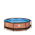 Piscine EXIT Wood ø300x76cm avec pompe filtrante - marron