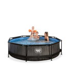 Piscine EXIT Black Wood &oslash;300x76cm avec pompe filtrante - noir
