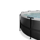 Piscine EXIT Black Leather ø427x122cm avec pompe filtrante à sable - noir