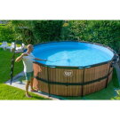 Piscine EXIT Wood ø450x122cm avec pompe filtrante - marron