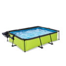 Piscine EXIT Lime 300x200x65cm avec pompe filtrante et d&ocirc;me et voile d'ombrage - vert