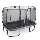 Trampoline EXIT Elegant de 214x366cm avec filet de sécurité Economy - gris