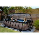 Piscine EXIT Stone 400x200x100cm avec pompe filtrante à sable et dôme - grise
