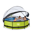 Piscine EXIT Lime ø300x76cm avec pompe filtrante et dôme - vert