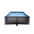 Piscine EXIT Black Wood 300x200x65cm avec pompe filtrante - noir