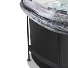 Piscine EXIT Black Leather ø360x122cm avec pompe filtrante à sable et dôme et pompe à chaleur - noir