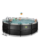 Piscine EXIT Black Leather ø427x122cm avec pompe filtrante à sable - noir
