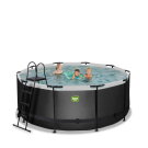 Piscine EXIT Black Leather ø360x122cm avec pompe filtrante - noir