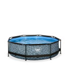 Piscine EXIT Stone ø300x76cm avec pompe filtrante - grise