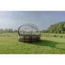Piscine EXIT Black Leather ø427x122cm avec pompe filtrante à sable et dôme - noir