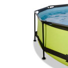 Piscine EXIT Lime &oslash;244x76cm avec pompe filtrante et d&ocirc;me - vert