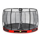 Trampoline enterré EXIT Elegant Premium ø366cm avec filet de sécurité Deluxe - rouge