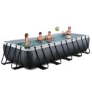 Piscine EXIT Black Leather 540x250x100cm avec pompe filtrante - noir