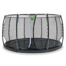 EXIT Dynamic trampoline enterré au niveau du sol ø427cm avec filet de sécurité - noir