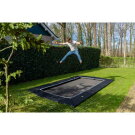 EXIT Dynamic trampoline enterré au niveau du sol 275x458cm avec dalles de sécurité Freezone - noir