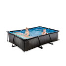Piscine EXIT Black Wood 300x200x65cm avec pompe filtrante - noir