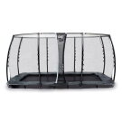 Trampoline EXIT InTerra groundlevel 244x427 cm avec filet de sécurité - gris