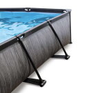 Piscine EXIT Black Wood 220x150x65cm avec pompe filtrante et dôme - noir