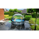 Piscine EXIT Stone ø300x76cm avec pompe filtrante et dôme - grise