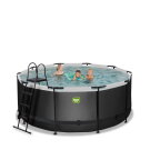 Piscine EXIT Black Leather ø360x122cm avec pompe filtrante - noir