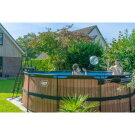Piscine EXIT Wood &oslash;450x122cm avec pompe filtrante &agrave; sable - marron
