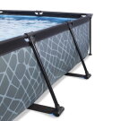 Piscine EXIT Stone 300x200x65cm avec pompe filtrante et d&ocirc;me - grise