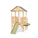 Maisonnette en bois avec toboggan et cuisine EXIT Panorama 350