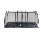 EXIT Dynamic trampoline enterré au niveau du sol 275x458cm avec filet de sécurité - noir