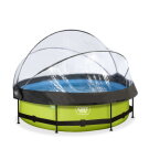 Piscine EXIT Lime ø300x76cm avec pompe filtrante et dôme - vert