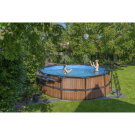 Piscine EXIT Wood ø450x122cm avec pompe filtrante - marron