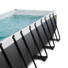 Piscine EXIT Black Leather 540x250x122cm avec pompe filtrante &agrave; sable et d&ocirc;me et kit d'accessoires - noir
