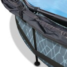 Piscine EXIT Stone &oslash;300x76cm avec pompe filtrante et voile d'ombrage - grise