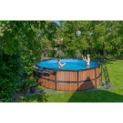 Piscine EXIT Wood ø450x122cm avec pompe filtrante - marron