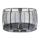 Trampoline enterré EXIT Elegant Premium ø366cm avec filet de sécurité Deluxe - gris