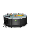 Piscine EXIT Black Leather ø360x122cm avec pompe filtrante - noir