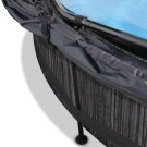 Piscine EXIT Black Wood ø244x76cm avec pompe filtrante et voile d'ombrage - noir