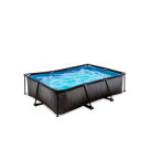 Piscine EXIT Black Wood 220x150x65cm avec pompe filtrante - noir