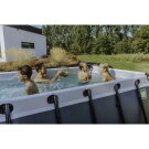 Piscine EXIT Wood 400x200x122cm avec pompe filtrante à sable - marron