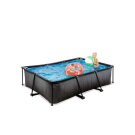 Piscine EXIT Black Wood 220x150x65cm avec pompe filtrante - noir