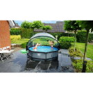 Piscine EXIT Stone ø300x76cm avec pompe filtrante et dôme - grise