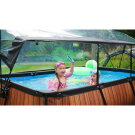 Piscine EXIT Stone 300x200x65cm avec pompe filtrante et d&ocirc;me - grise